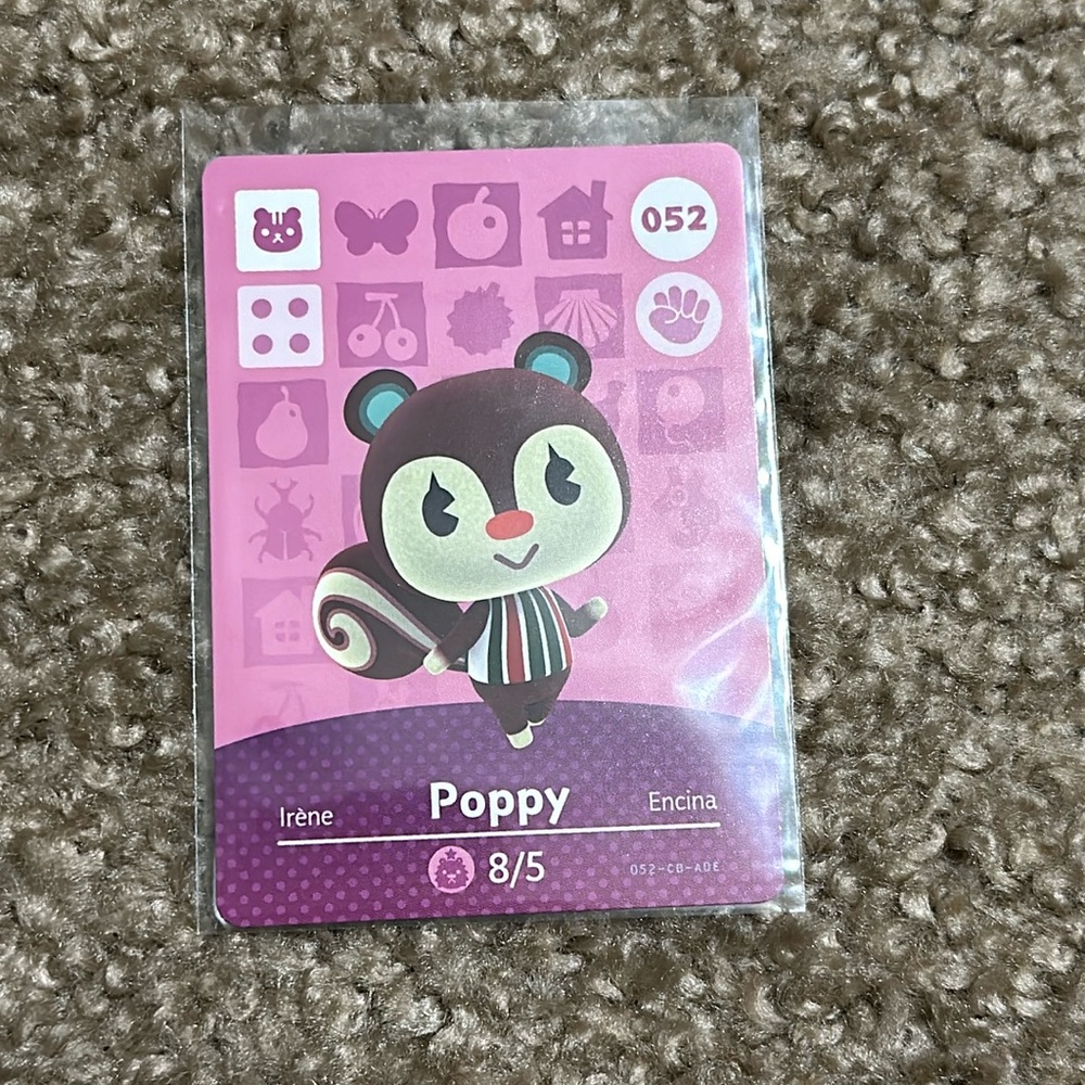 Poppy Nintendo Amiibo Card Full Size 052